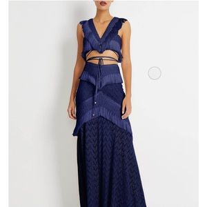 Stunning brand new with tags PatBO fringe top with double wrap around tie.